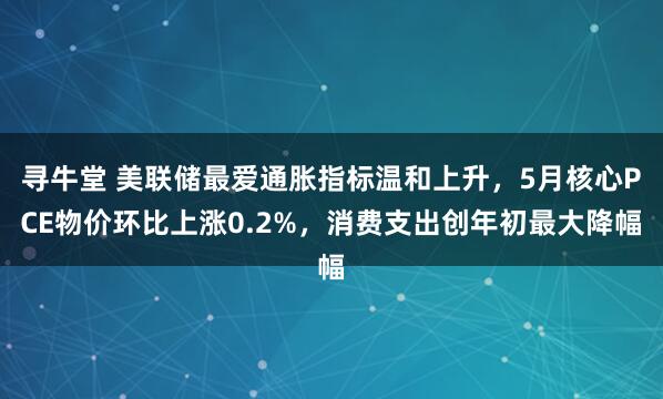 寻牛堂 美联储最爱通胀指标温和上升，5月核心PCE物价环比上涨0.2%，消费支出创年初最大降幅